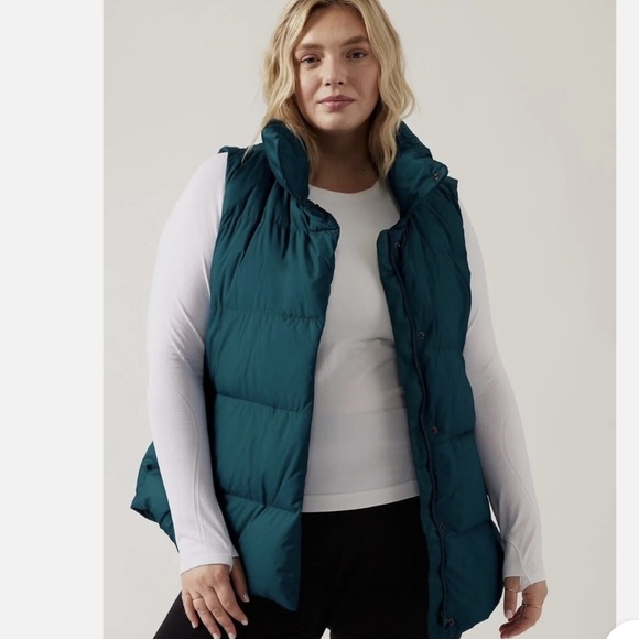 Athleta Jackets & Blazers - Athleta Teal Blue Down Vest Size XL